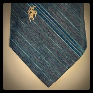 Bronzini Unicorn Neck Tie Blue with stripes